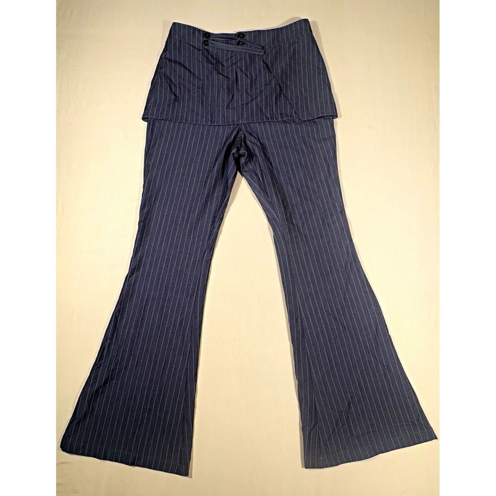 AKIRA NWT Women’s Gray Pinstripe Flare Leg Stretch Dress Pants Size M
